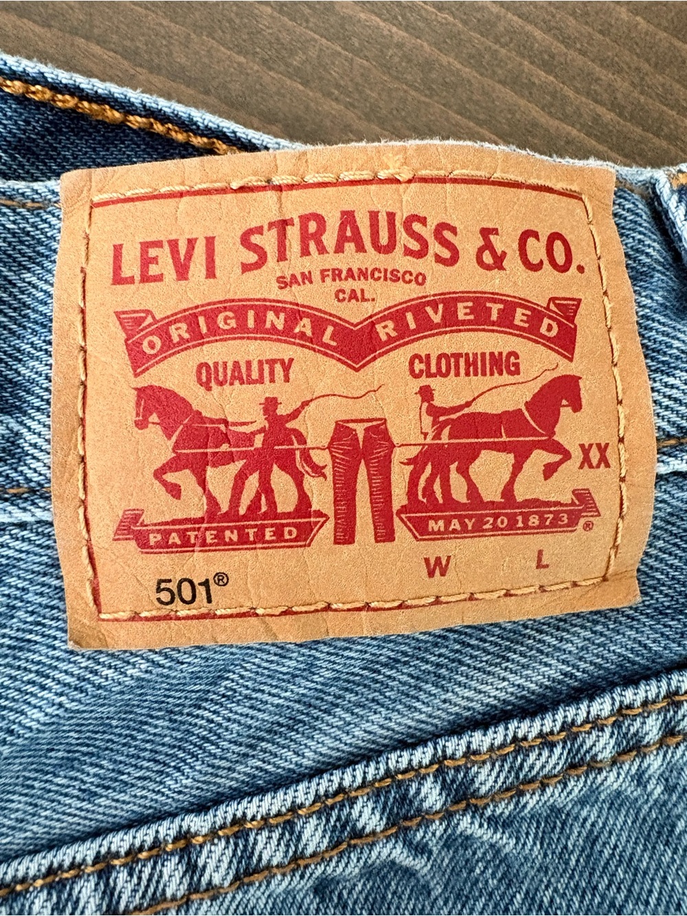 Levi's Women’s Light Blue Original 501 High-Rise Demin Shorts - Picture 3 of 5